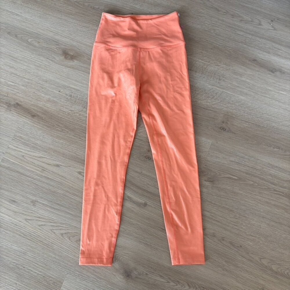 ** Beyond Yoga Orange Sparkle Leggings Midi High Waisted size small workout
